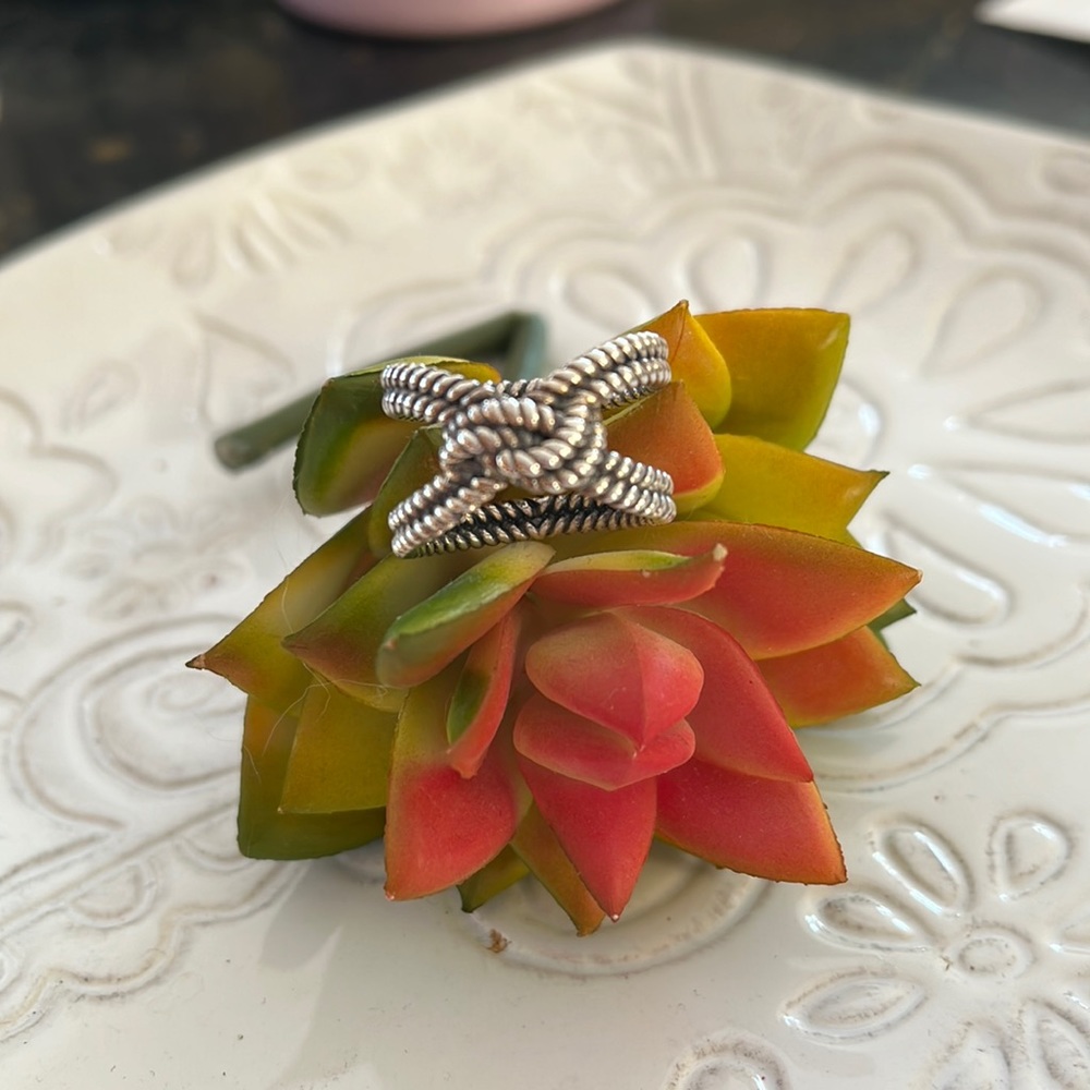 Opulenza Sterling Silver Knot Ring 8
